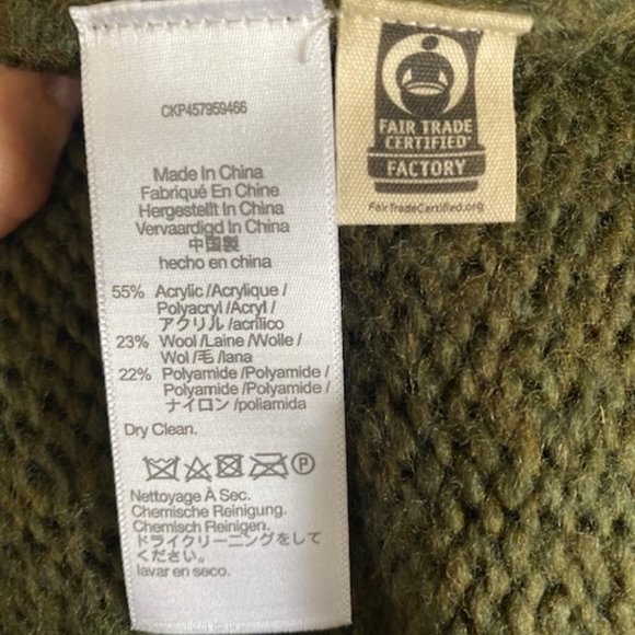 NWT Madewell Somervell Olive Green Turtleneck Cable Knit Ribbed Wool Sweater - Picture 4 of 7